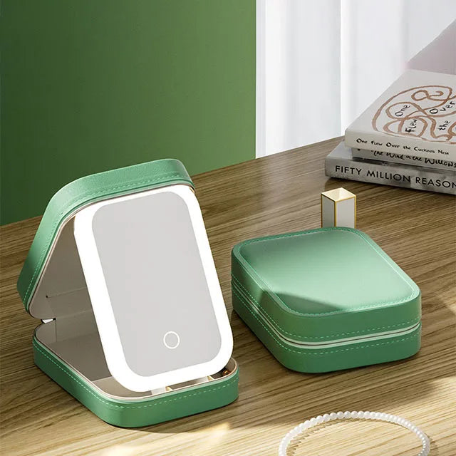 Boîte à Maquillage Portatif Miroir/Led