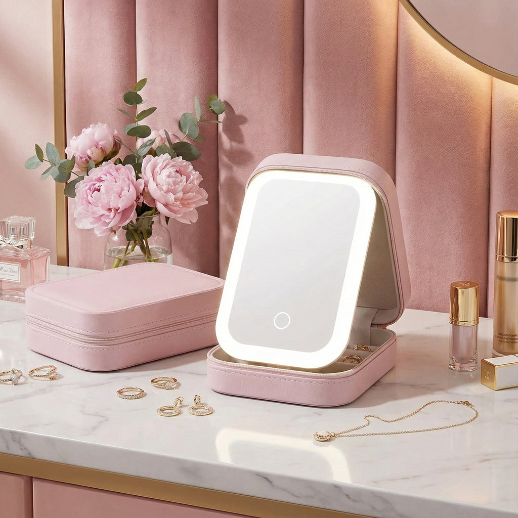 Boîte à Maquillage Portatif Miroir/Led