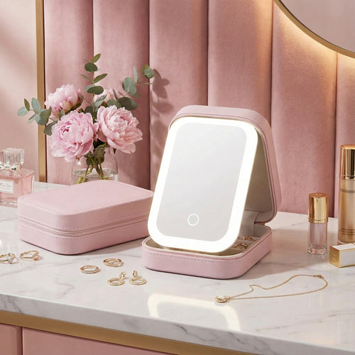 Boîte à Maquillage Portatif Miroir/Led